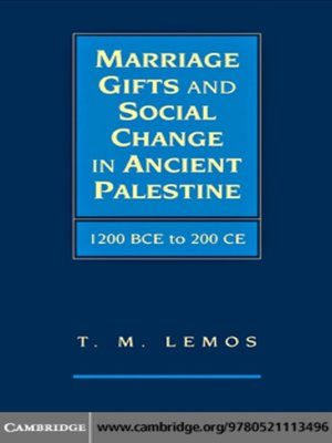 cover image of Marriage Gifts and Social Change in Ancient Palestine